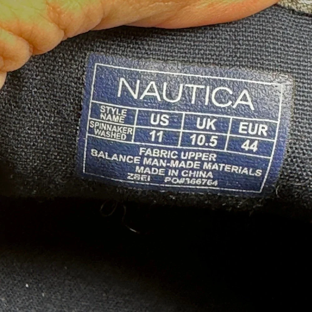 Nautica Mens Boat Shoes Size 11 Grey Canvas Spinnaker Casual Loafers NEW